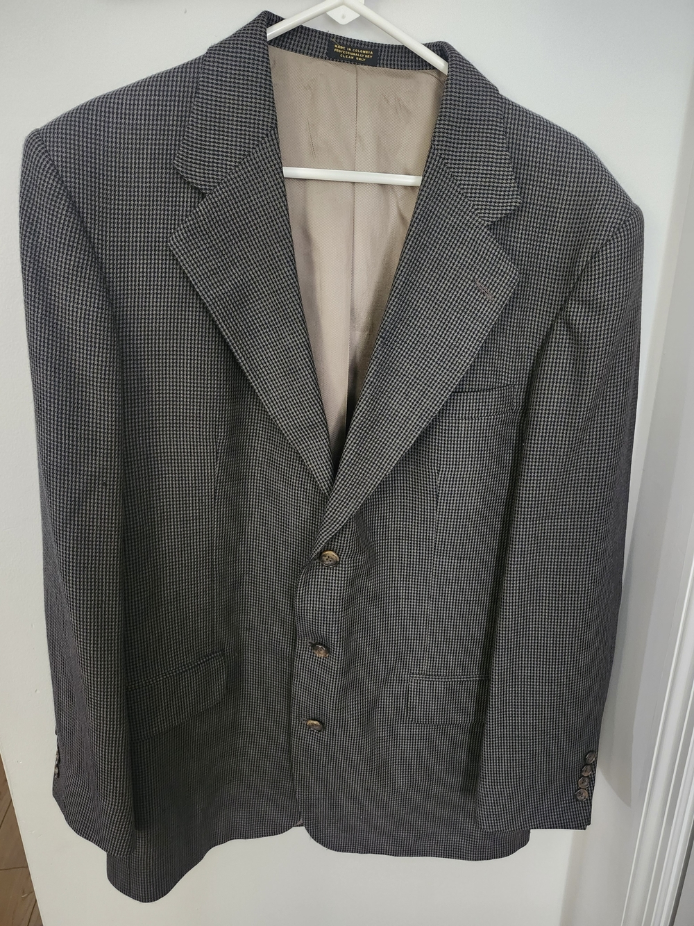 Oscar de la Renta Grey Houndstooth Sport Coat
